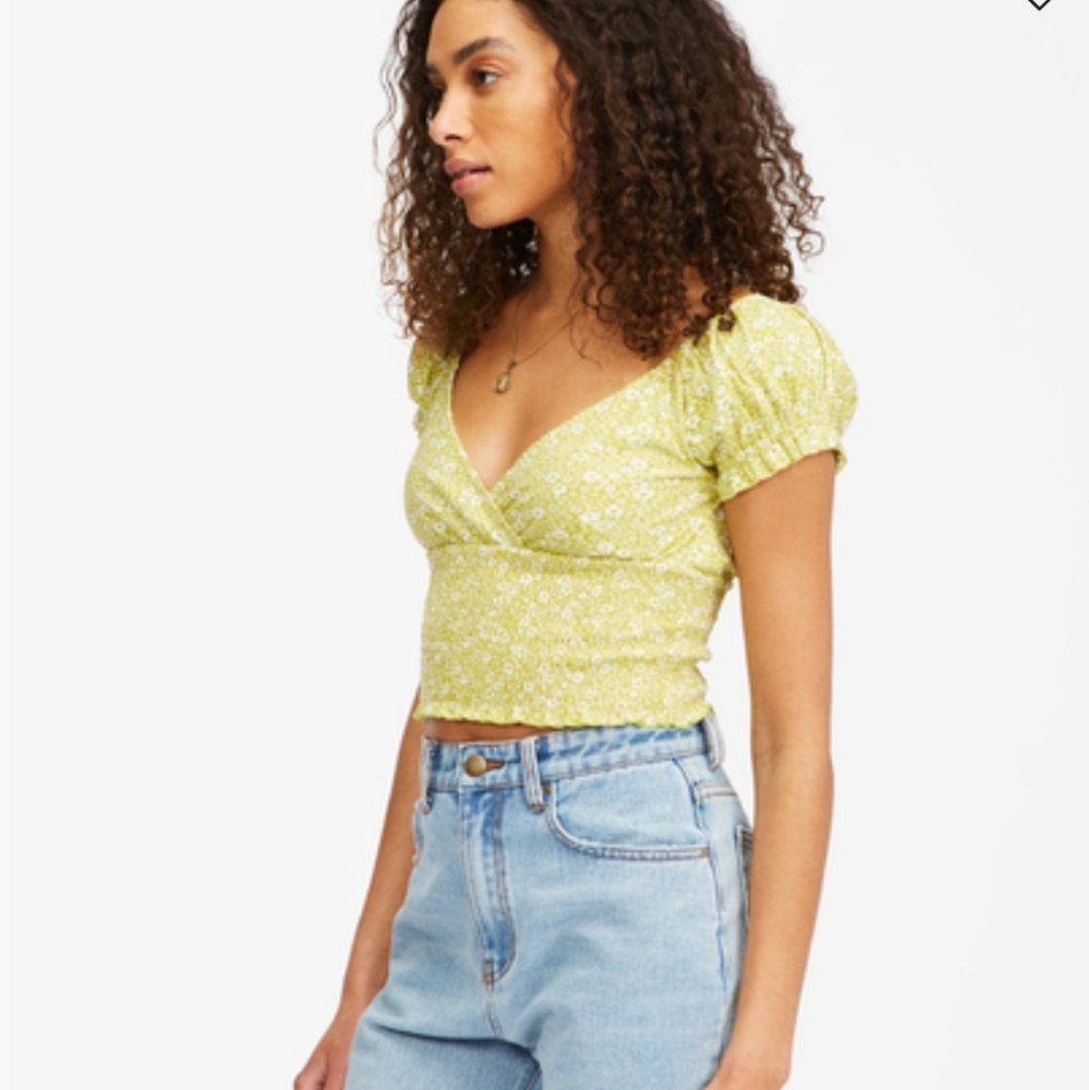 Billabong - Lime Spring Air Short Sleeve Knit Top